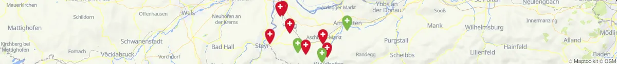 Kartenansicht für Apotheken-Notdienste in der Nähe von Weistrach (Amstetten, Niederösterreich)